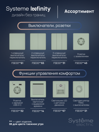 Systeme Electric Systeme Infinity Таежное утро Розетка информационная RJ-45 кат.5e 2-я