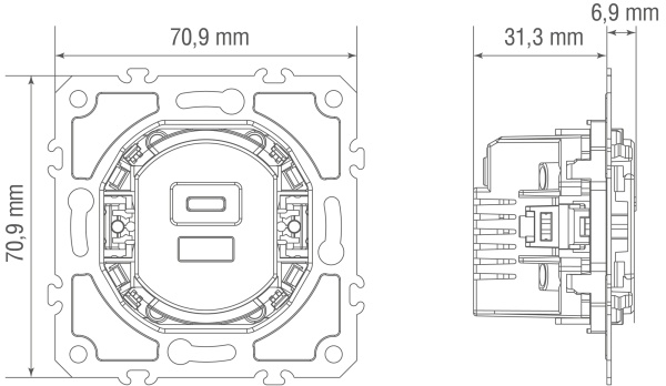 Donel USB зарядное устройство 12 Вт тип A+С, серия D16, DO12310
