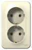 SE Blanca наруж Молочная Розетка 2-ая с/з без шторок 16А, 250В, изолир. пластина