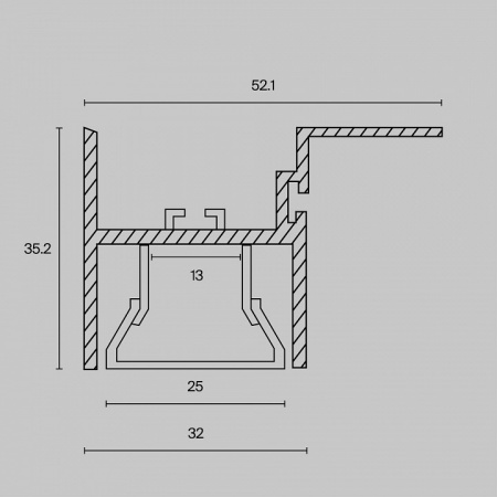 Профиль ALM012S-2M Maytoni Алюминиевый профиль