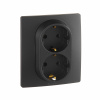 Legrand Etika Антрацит Розетка 2-ая с/з, винт. клеммы, 16А, 250 В