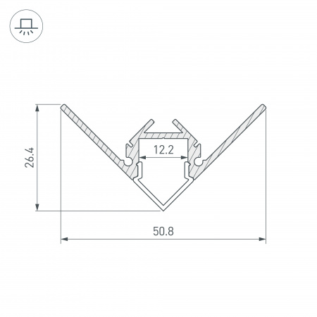 Профиль Arlight ARH-DECORE-S12-EXT-F-2000 ANOD внешний 023897