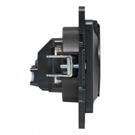 EKF PROxima Стокгольм Черный Розетка с/з, со шторками и крышкой, 16А, IP44