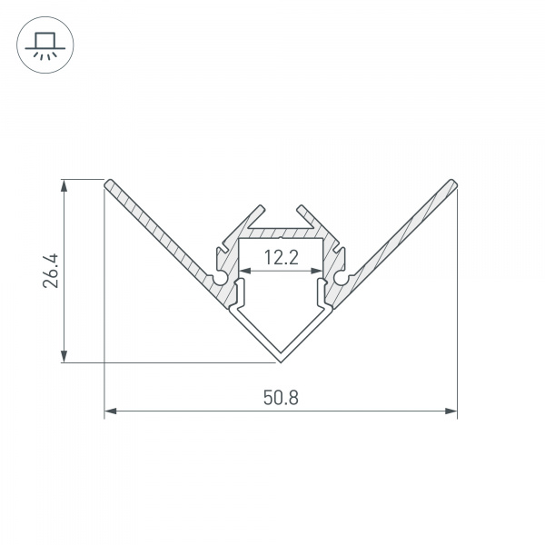Профиль Arlight ARH-DECORE-S12-EXT-F-2000 ANOD внешний 023897