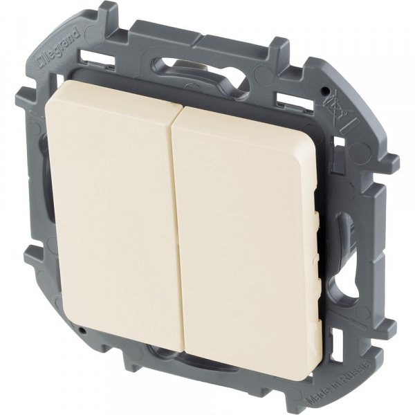Legrand INSPIRIA Слоновая кость Выключатель двухклавишный 10 AX - 250 В
