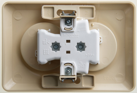 SE Этюд Крем Розетка 2-ая б/з со шторками 16А 250B