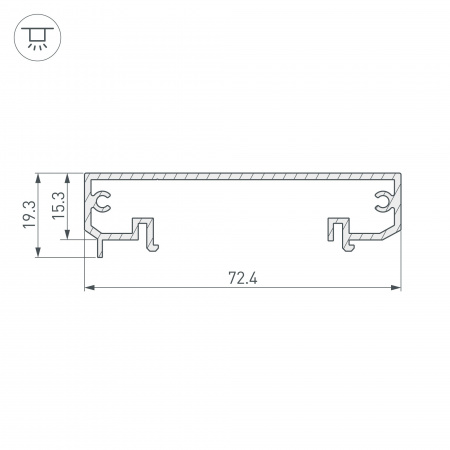 Профиль Arlight Klus-Power-W70-Base-2000 Anod 019883