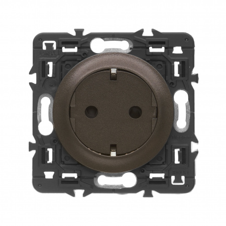 Legrand Celiane2 Графит Розетка с плоской лицевой панелью с/з, безвинт зажим (накладка+механизм)