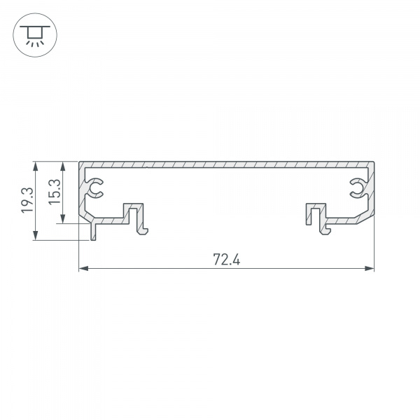 Профиль Arlight Klus-Power-W70-Base-2000 Anod 019883