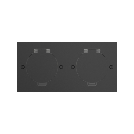 Лючок Surface 4 мод. (2 мод. 45х45 мм.), круглая крышка, антрацит, IP44