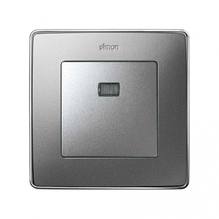 Simon 82 Detail Алюминий Накладка для вставки с пиктограм., для 1-кл.мех.кноп.выкл.и компл."ждите-входите"