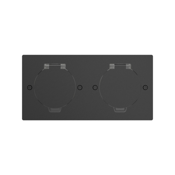 Лючок Surface 4 мод. (2 мод. 45х45 мм.), круглая крышка, антрацит, IP44