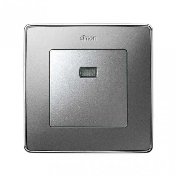 Simon 82 Detail Алюминий Накладка для вставки с пиктограм., для 1-кл.мех.кноп.выкл.и компл."ждите-входите"