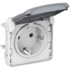 Legrand Plexo Серый Мех Розетка с/з с крышкой, винтовой зажим IP55