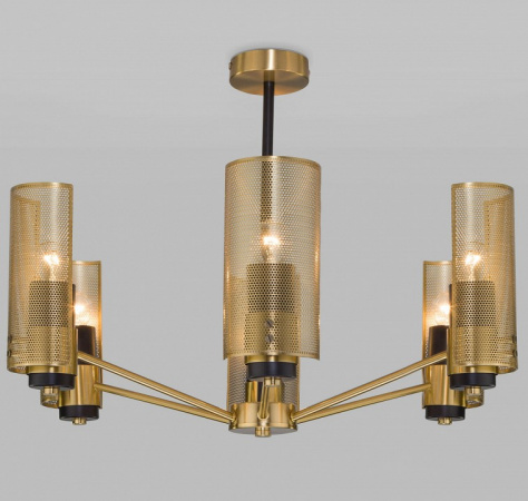 Потолочная люстра с металлическими плафонами 70139/6 латунь Eurosvet Grino