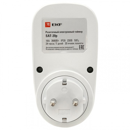 EKF PROxima Розеточный электронный таймер SAT-20p 16A недельный