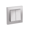 Systeme Electric AtlasDesign Алюминий Выключатель 2-клавишный, сх.5, 10АХ, в сборе, быстрозажим. клем.