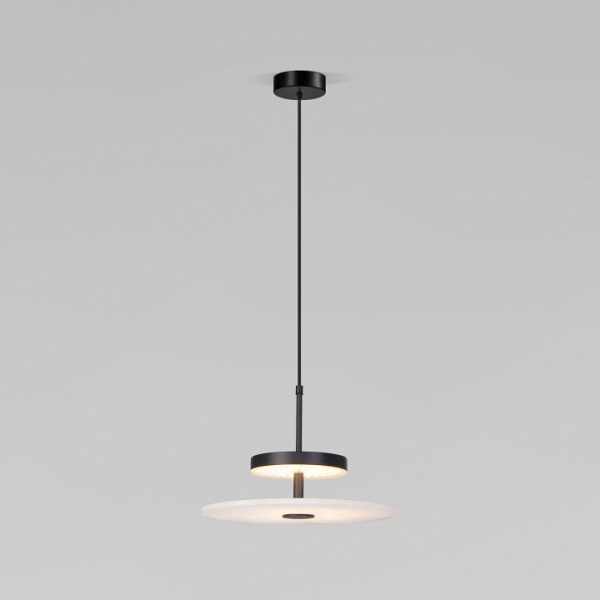 Светодиодный подвесной светильник с мраморным рассеивателем 40342 LED черный Eurosvet Thasos