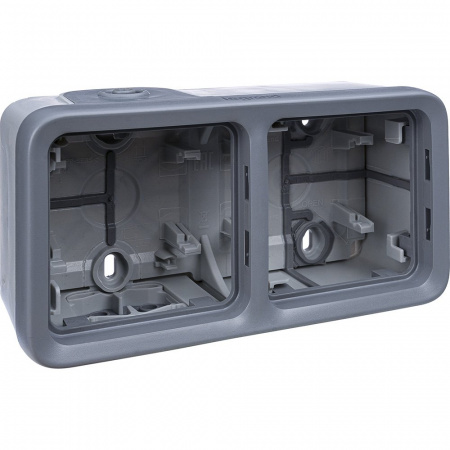 Legrand Plexo Серый Монтажная коробка 2-ая для наружного монтажа,горизонтальная,IP55