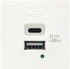 Donel USB зарядное устройство, 4.2A , Type A + C, 2 мод., бел. (45х45мм), DUSB4200WCF