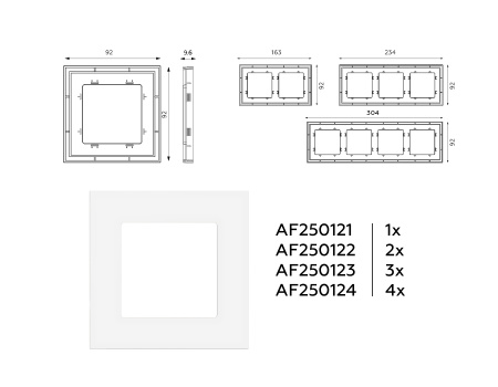Рамка ALFA Qubi (Белый матовый) 3-ая AF250123