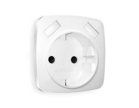 Лицевая панель OMEGA (Белый глянец) для розетки с заземлением со шторками 2USB тип A+A QUANT A1090