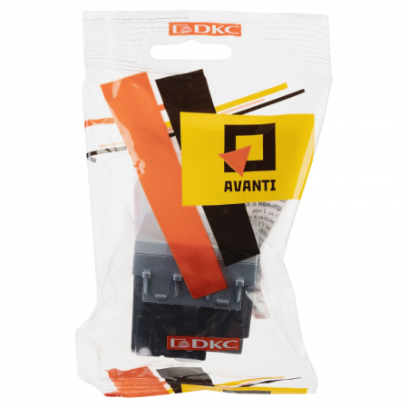 DKC Avanti Закаленная сталь Розетка с крышкой 2P+E со шторками 2 модуля