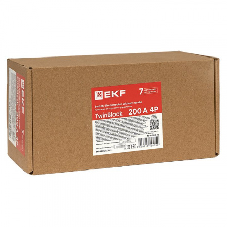 EKF Рубильник 200A 4P без рукоятки управления TwinBlock