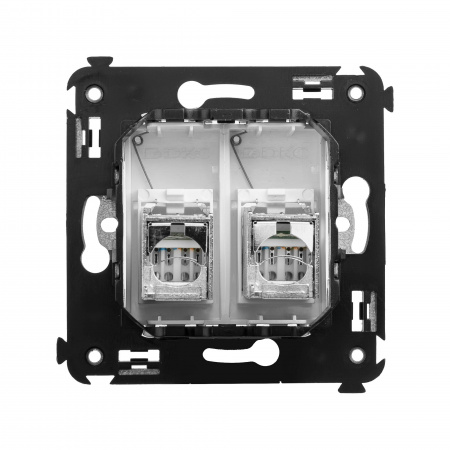 DKC Avanti Белое облако Компьютерная розетка RJ-45 двойная  категория 6 экранированная