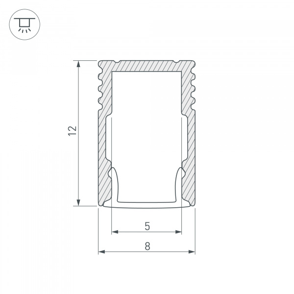 Профиль Arlight SL-Mini-8-H12-2000 White 037107