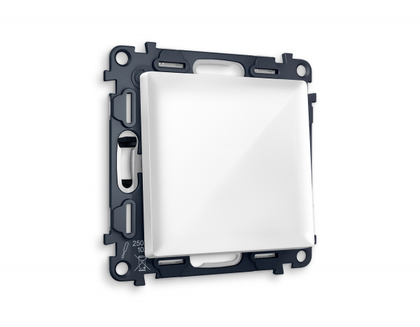 Комплект механизма 1-клавишного выключателя ALFA MA101010 Белый глянец QUANT