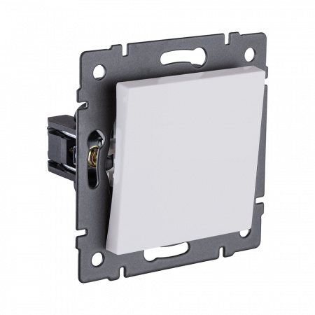 Выключатель 1-клавишный перекрестный 10А/250В, белый матовый Kollinger REA-S-006WM для Aspekt, Eleganz, Reflex