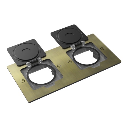 Лючок Surface 4 мод. (2 мод. 45х45 мм.), античная латунь, IP44