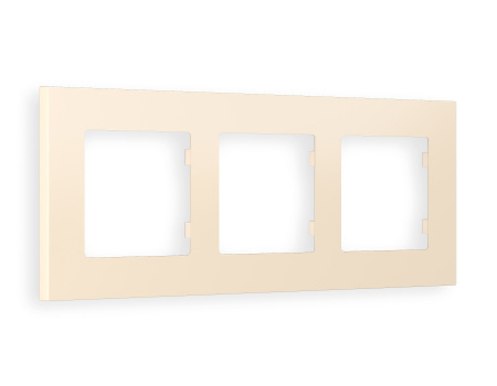 Рамка ALFA Qubi (Бежевый матовый) 3-ая AF250333