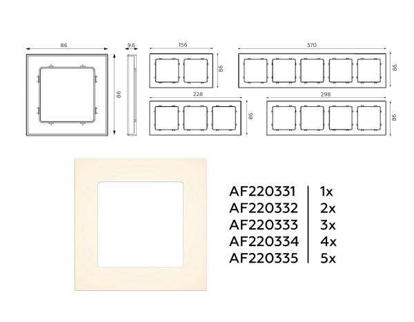 Рамка ALFA Techno (Бежевый матовый) 5-ая AF220335