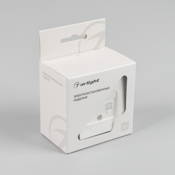 Arlight Механизм компьютерной розетки двойной SCT-MPC2-PL-WH-V (RJ-45, CAT6) (-)