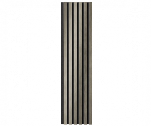 Комплект акуст.панелей, черный войлок, 1200х300х19мм, рейки ЭКОПОЛИМЕР, платина матовая/2шт