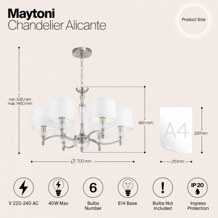 Люстра MOD014CL-06N Maytoni Alicante