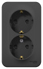 SE Blanca наруж Антрацит Розетка 2-ая с/з со шторками 16А,250В, изолир. пластина
