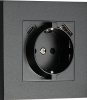 Donel Розетка Schuko с зарядным устройством USB A+C, с защитными шторками, черный, серия N96, DT155BL