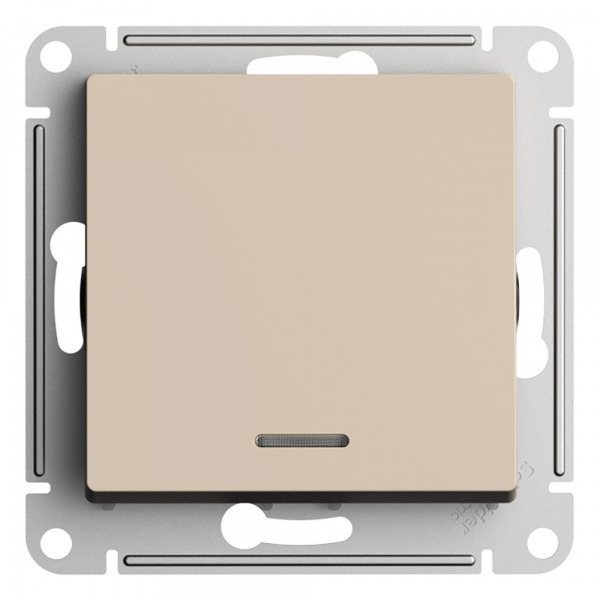 SE AtlasDesign Песочный Переключатель 1-клавишный с подсветкой, сх.6а, 10АХ, механизам