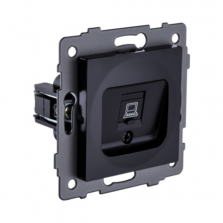 Розетка Ethernet RJ45 Cat.6, черный Kollinger REA-018BK для Aspekt, Eleganz, Reflex