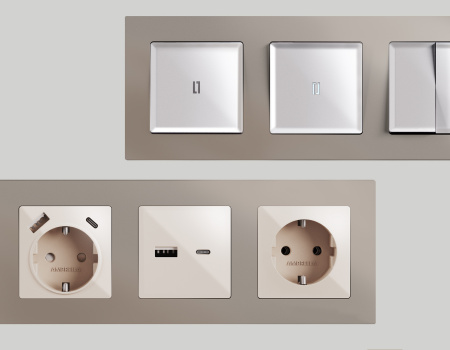 Рамка ALFA Techno (Серо-бежевый матовый) 3-ая AF220363