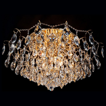 Потолочная люстра с хрусталем 10081/12 золото Eurosvet Crystal