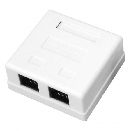 Розетка компьютерная 2-порта RJ-45(8P8C), категория 5е, внешняя Rexant
