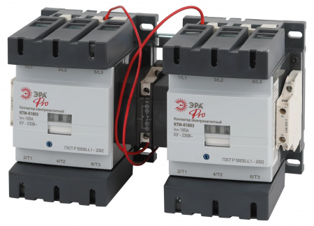 ЭРА Контактор КТИ-51853 реверсивный PRO KKT53-185-230-10-E 185А 230В/АС3 ЭРА Контактор КТИ-51853 реверсивный PRO KKT53-185-230-10-E 185А 230В/АС3