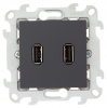 Simon 24 Графит Коннектор 2хUSB 2.0 тип A