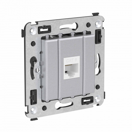 DKC Avanti Компьютерная розетка RJ-45 без шторки в стену, кат.6 одинарная, Закаленная сталь