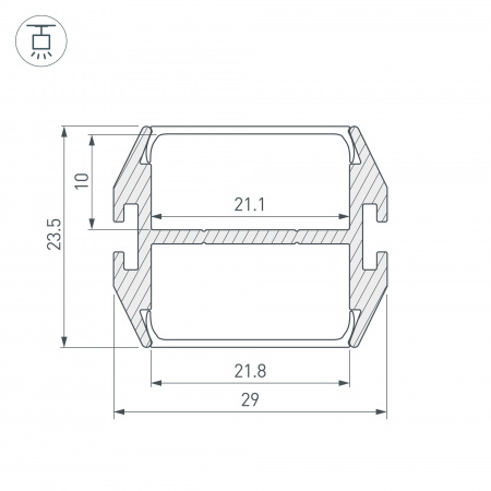 Профиль Arlight PLS-Lock-Dual-2000 Anod 032864