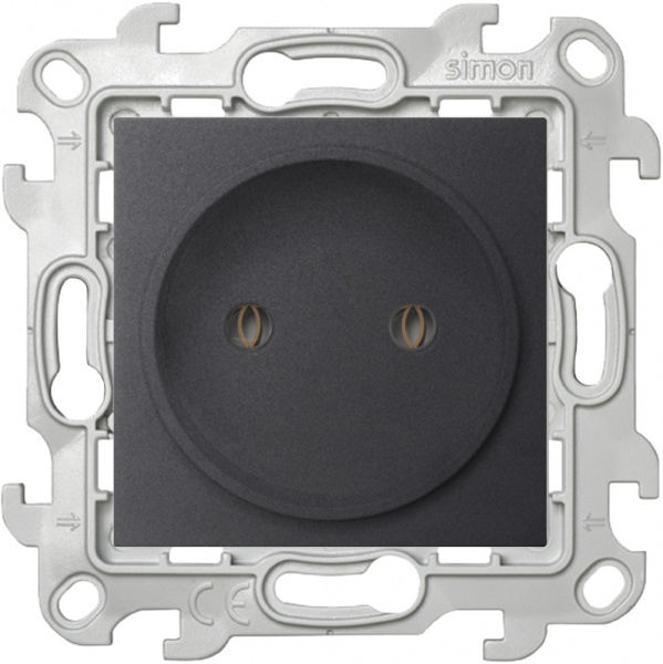 Simon 24 Графит Розетка 2К без защитных шторок